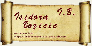 Isidora Božičić vizit kartica